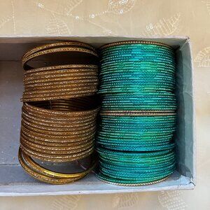Brown Copper and Blues Bangle Collection 2.4 bollywood party
